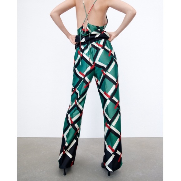 NWT ZARA GEOMETRIC PRINT PANTS - Picture 3 of 8